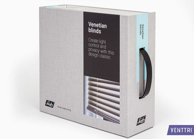 Sample book with box: Luxurious and functional presentation of blinds